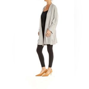 Women’s gray striped open cardigan, Anthropology DONNI, one size fits all